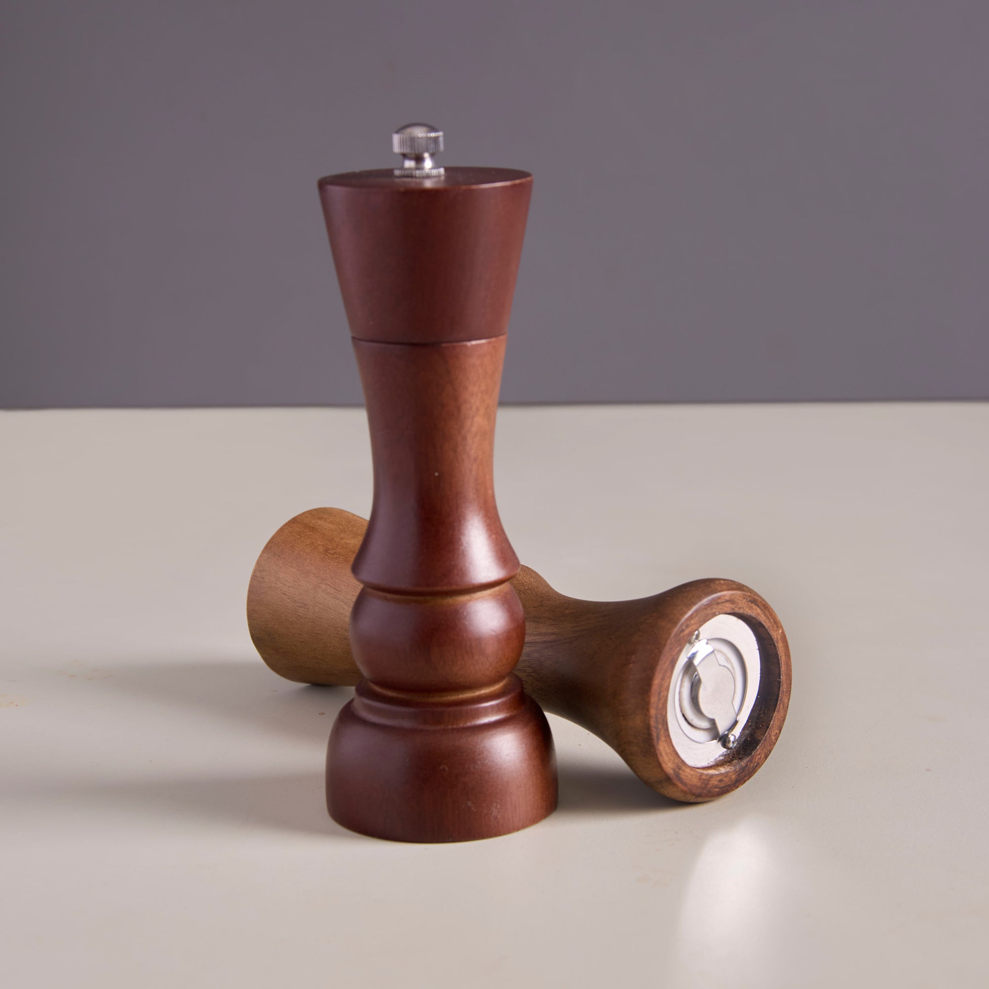 Kori Brown Wooden Salt &amp; Pepper Grinders - Set of 2