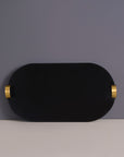 Kage Black Wooden Oval Serving Tray