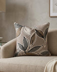 Foliage Print Cotton Cushion Cover
