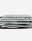 Pale Green Quilted Stitch Cotton Linen Bedspread