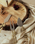 Totem Stainless Steel & Brass Cheese Knives - Set of 3