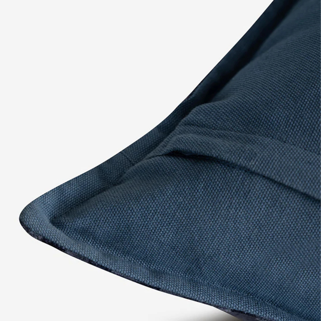 Indigo Quilted Stitch Velvet Cushion Cover