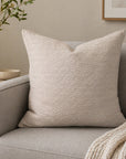 Textured Beige Euro Sham Cotton Cushion Cover