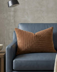 Linear Channel Brown Velvet Cushion Cover