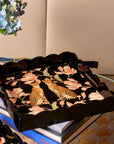 Leopards In Love Black Square Wooden Serving Tray